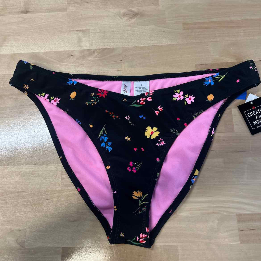 Salt + Cove Size L Floral-Print V-Front Hipster Bottoms