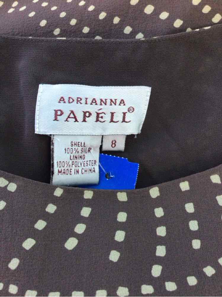 Adrianna Papell Size 8 Brown Blouse
