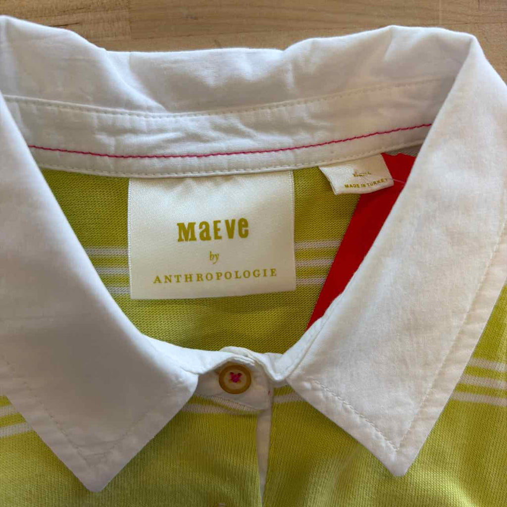 Maeve Size XS White/Green Preloved Polo
