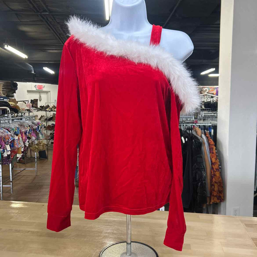 Vidussa Size M Red & white Velvet Shirt