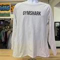 GYMSHARK Size L White MENS Athletic Long Sleeve