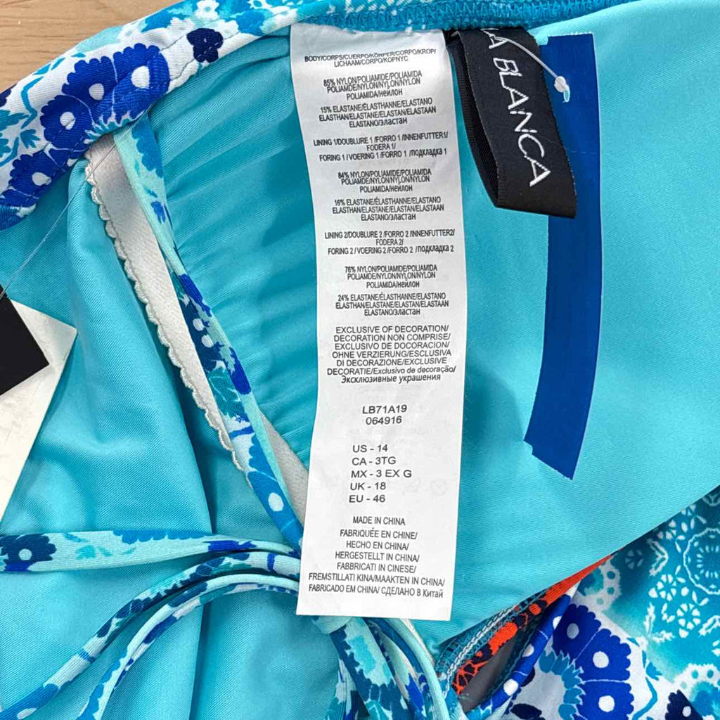LaBlanca Size 14 Aqua/blue Swimsuit