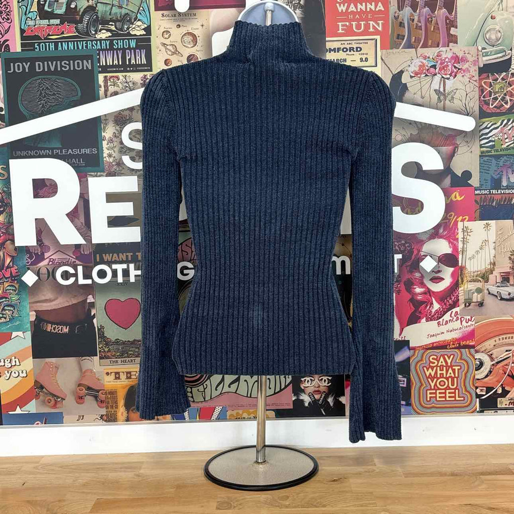 White House Black Market Size XS Blue Knit Preloved Sweater