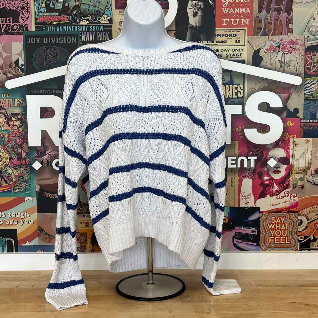 Lauren Ralph Lauren Women's Striped Pointelle Cotton-Blend Sweater