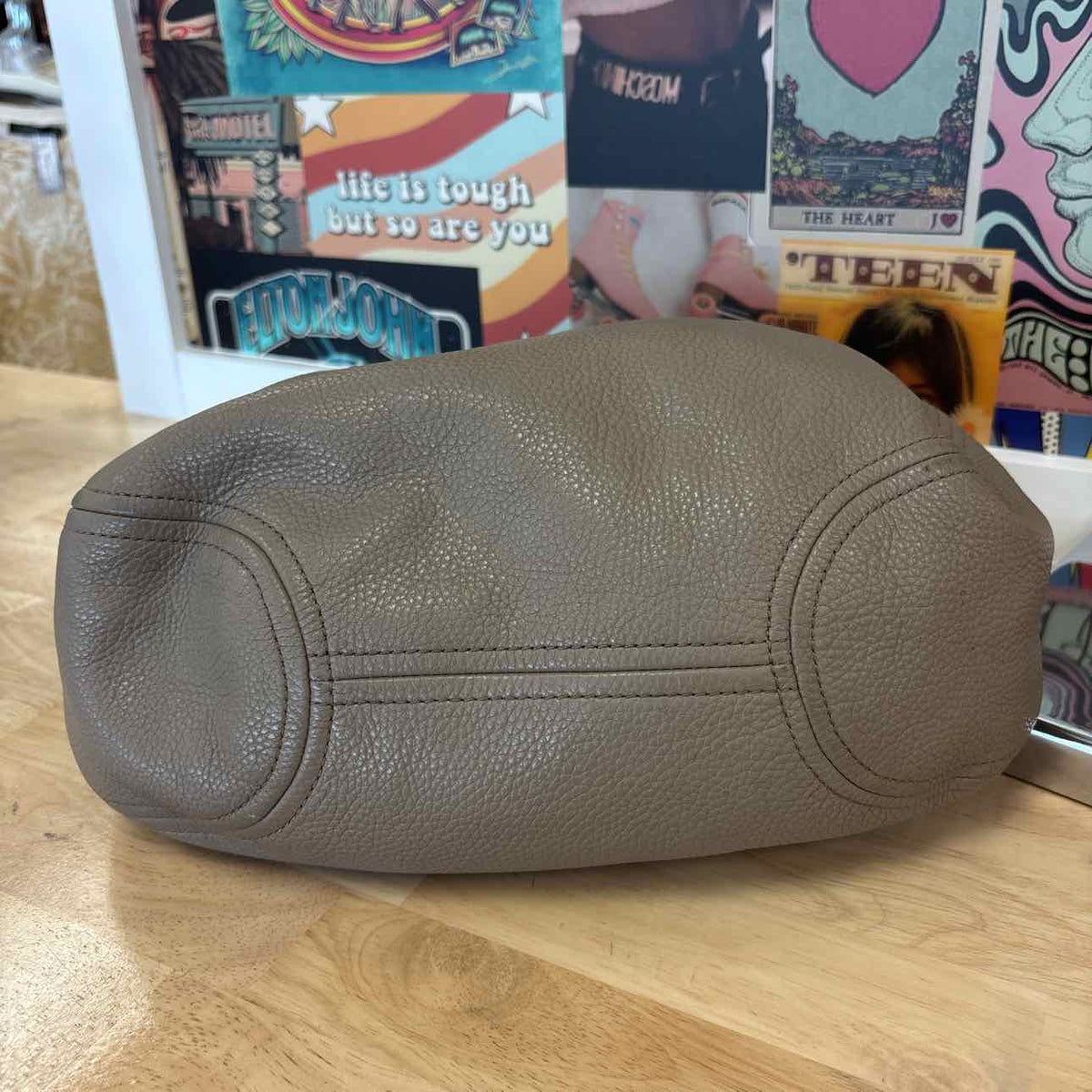 Michael Kors Taupe Pebbled Leather Preloved Handbag