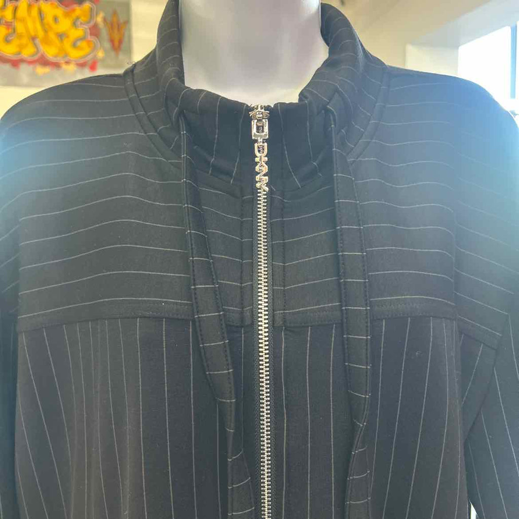 Dkny Women's Pinstripe Zip-Front Stand-Collar Jacket