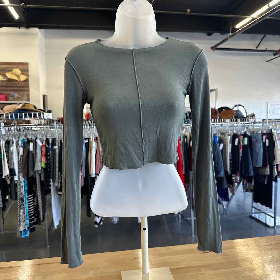 zara Size M Green Long Sleeve