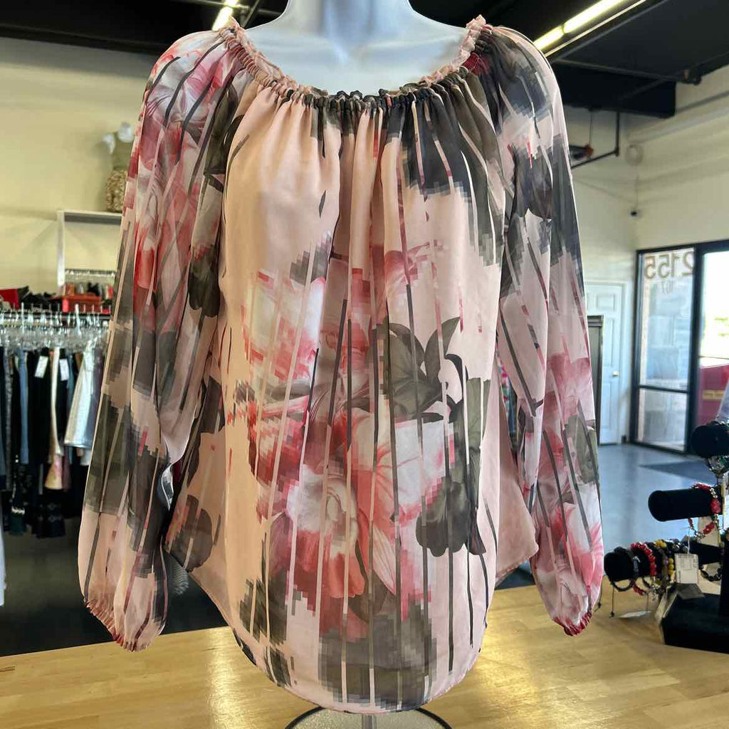 WHBM Size XS Pink Print Blouse