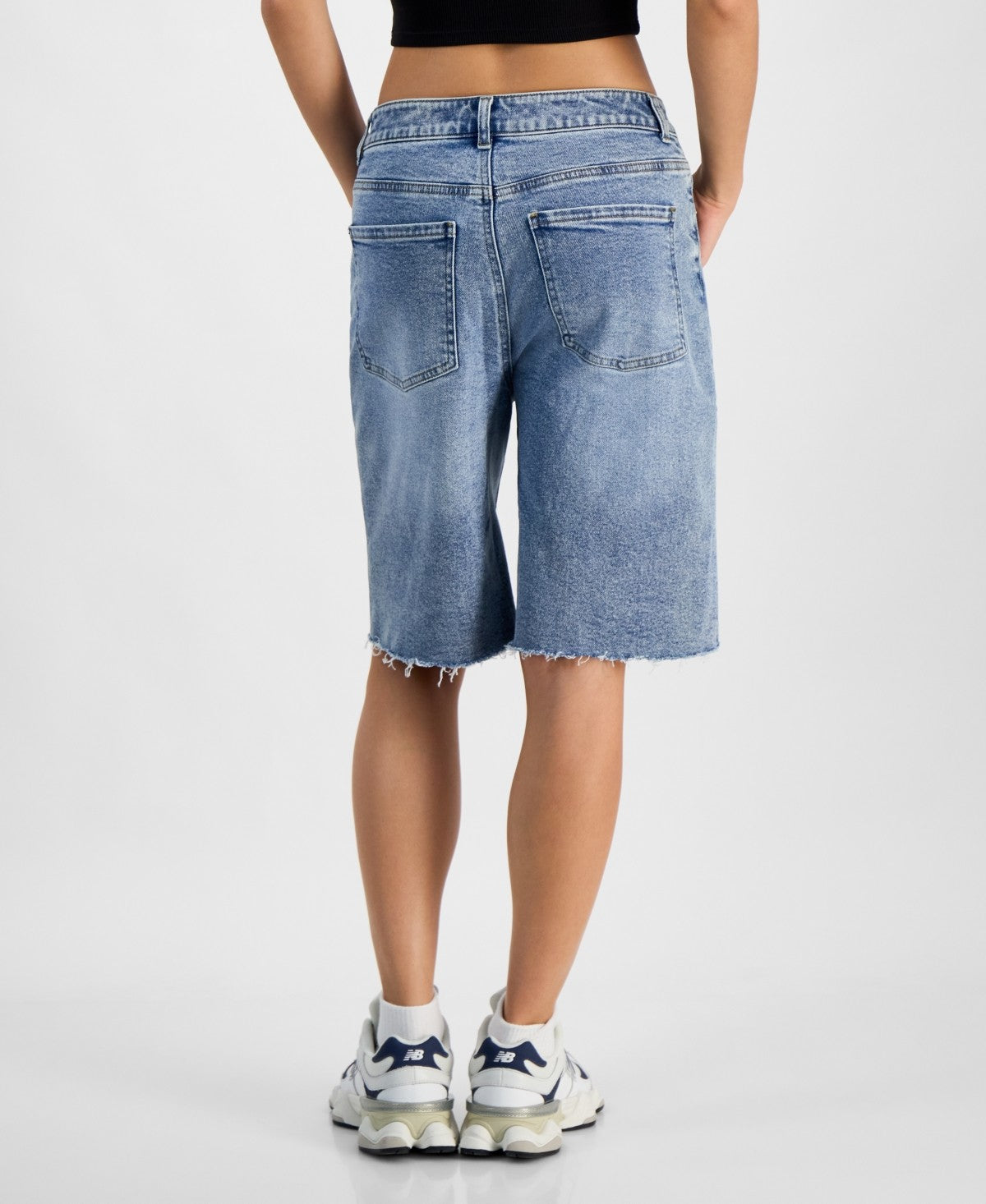 TINSELTOWN Women Size 28 Blue New Shorts High-Rise Baggy Denim Jorts