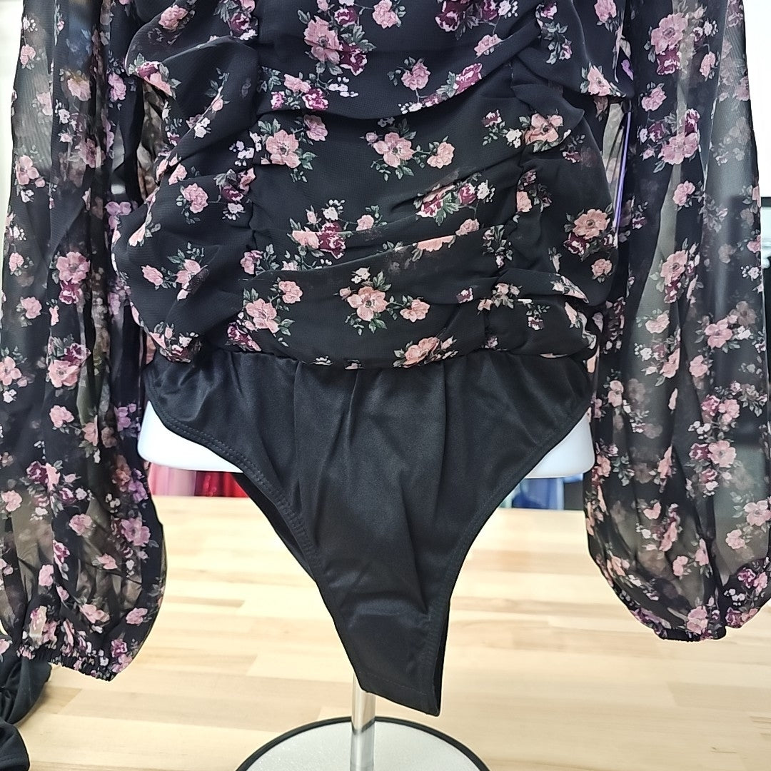 Celebrity Pink Juniors' Ruched Long-Sleeve Bodysuit