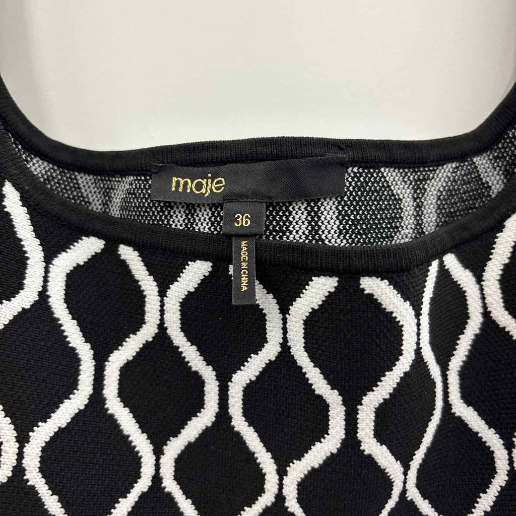 maje Size 36 Black/White Dress