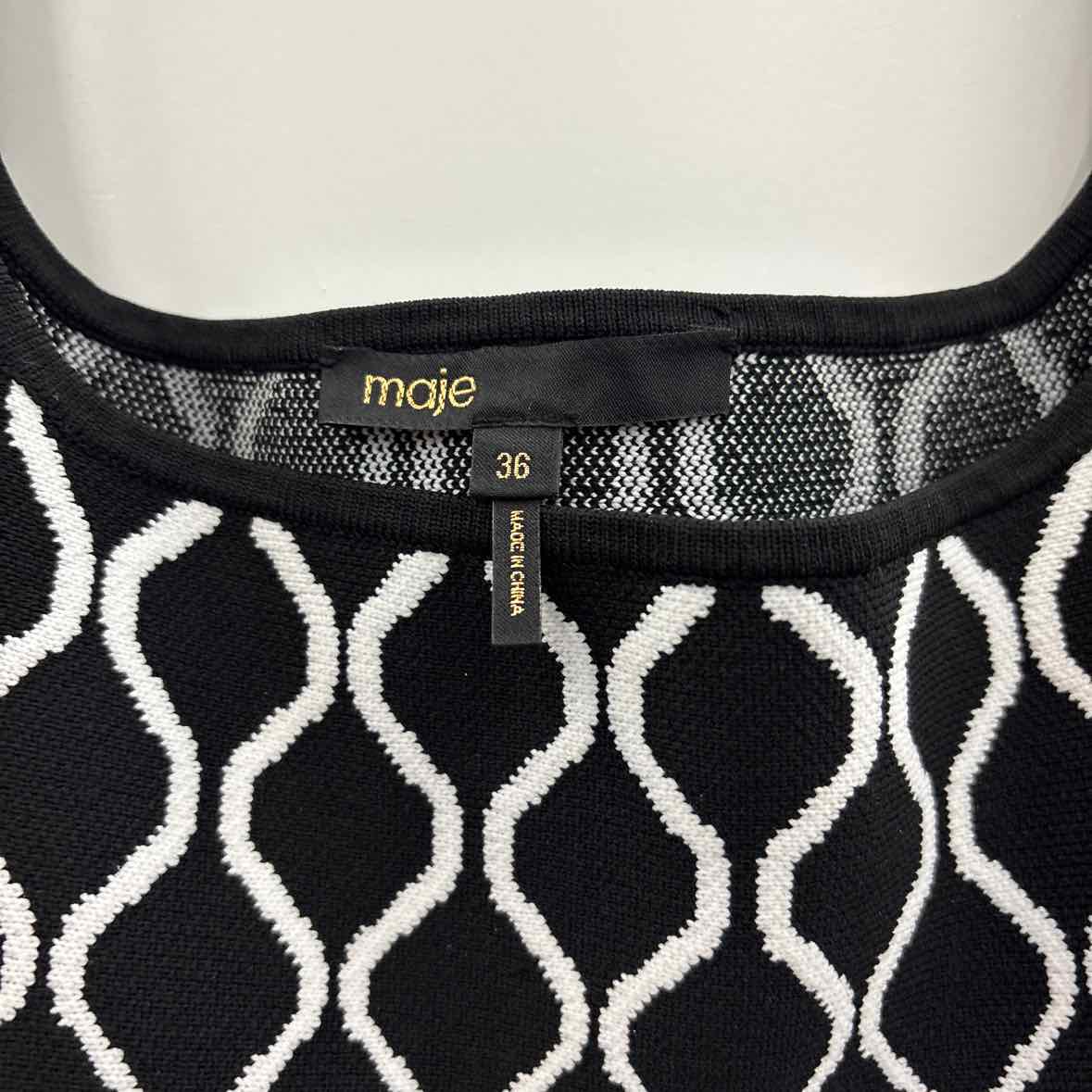 maje Size 36 Black/White Dress