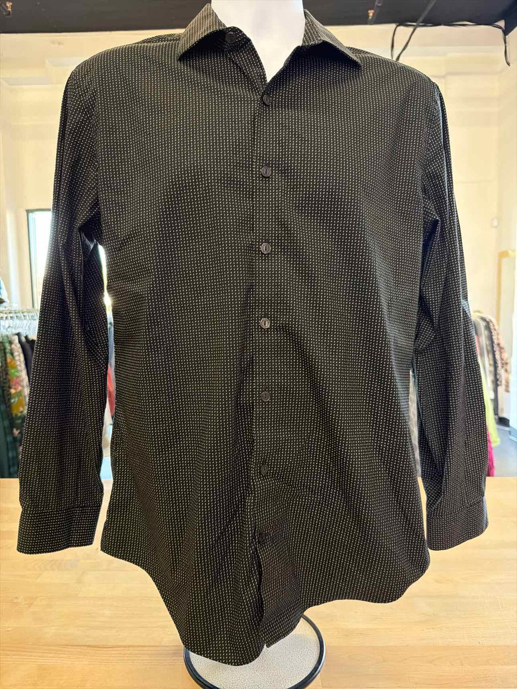 Kenneth Cole Size 15 32/33 Black MENS Button Down Shirt