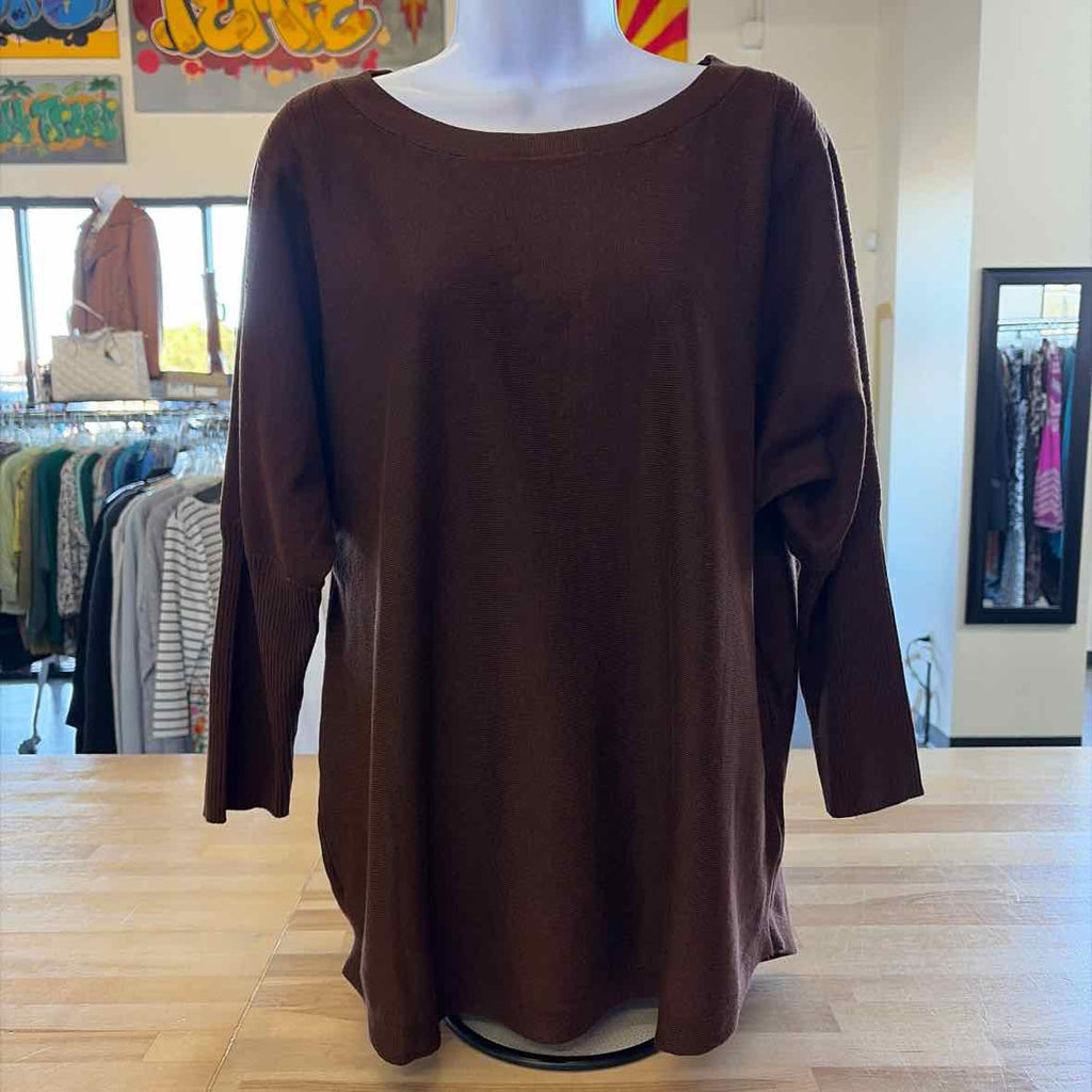 Melissa Paige Women's Boatneck Button-Back Dolman-Sleeve Sweater - Chicory Brown