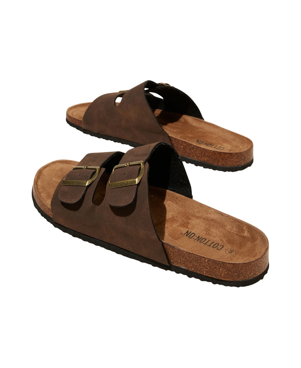 Cotton on Men's Double Buckle Sandal - Brown