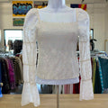 Free Kisses Size M White Cotton Preloved Blouse