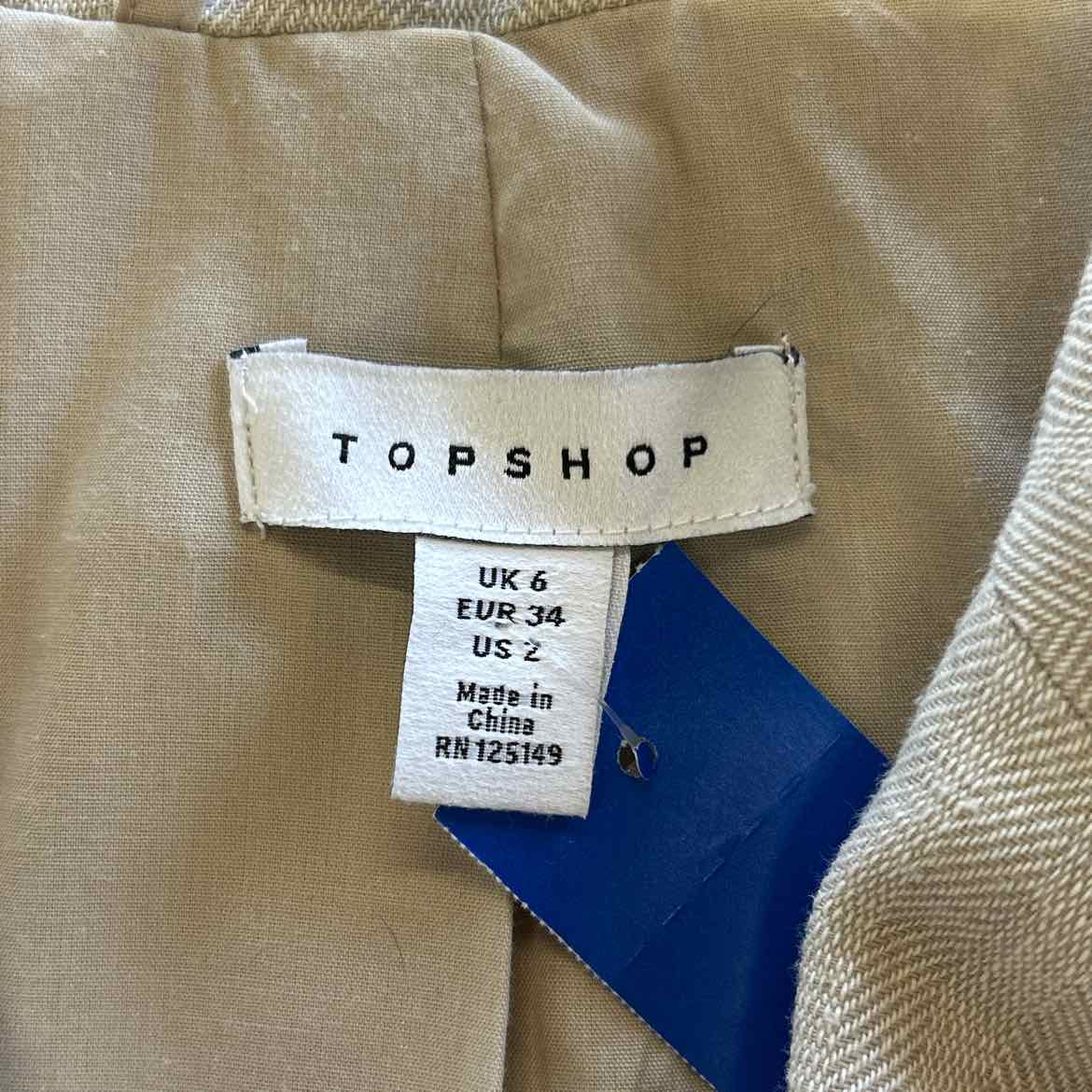 topshop Size 6 Beige Preloved Blazer