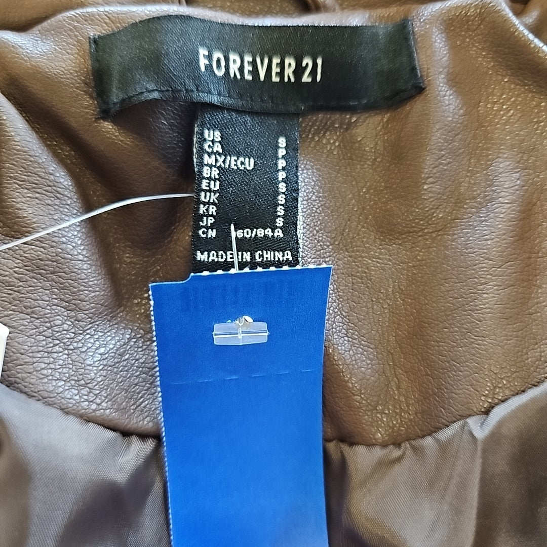 Forever 21 Size S Brown Leather Jacket