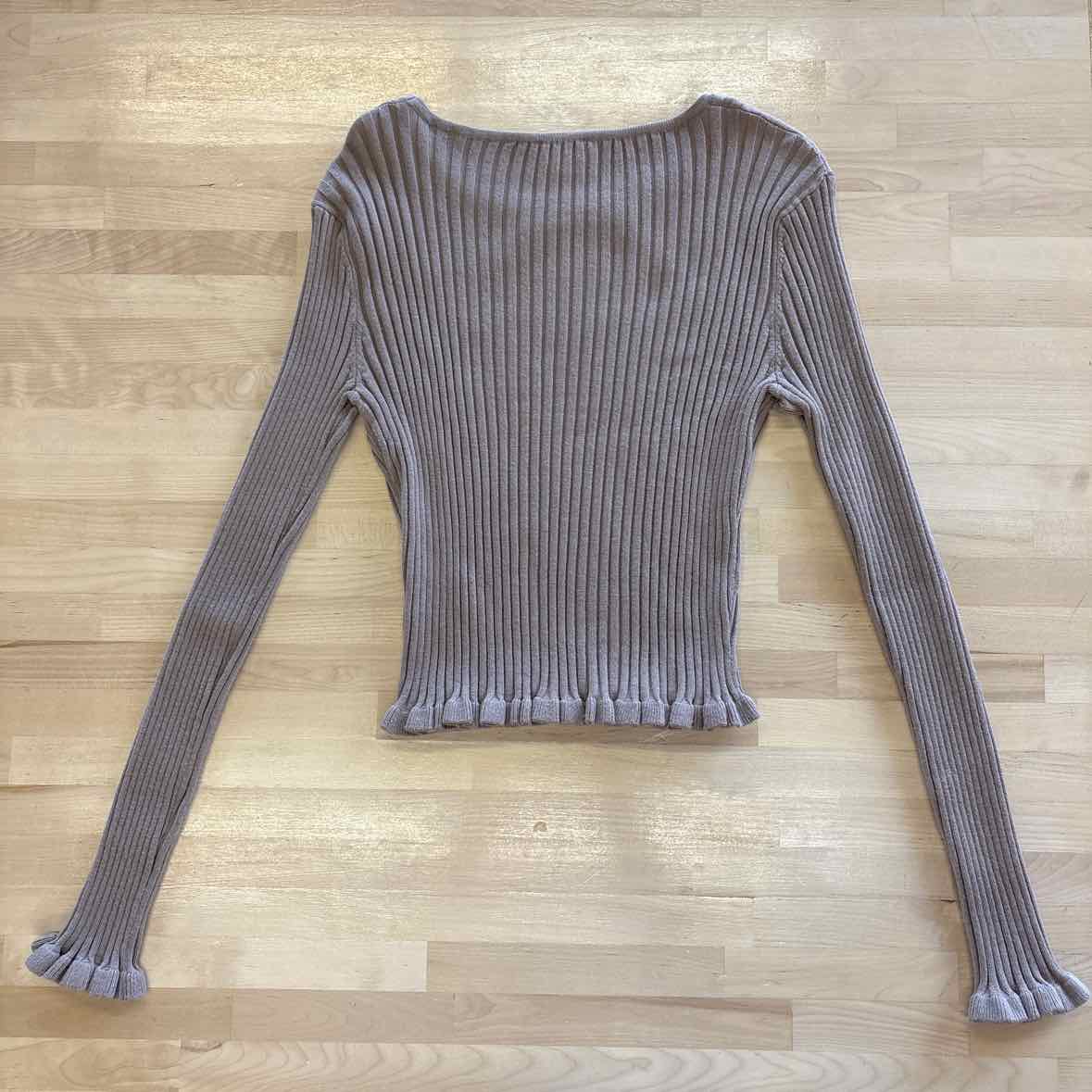 Le Lis Size L Brown Long Sleeve