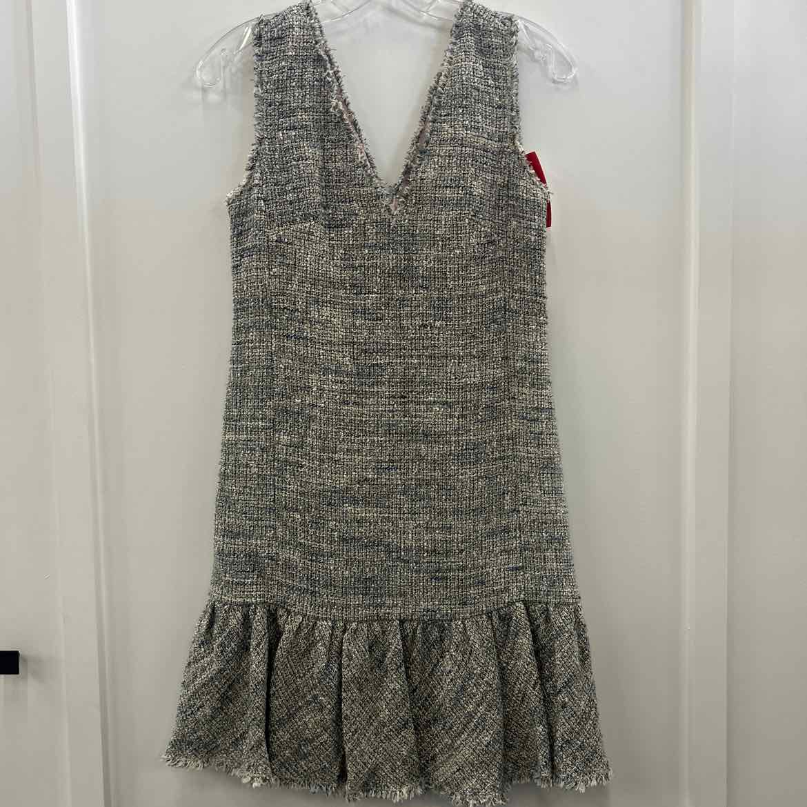 Rebecca Taylor Size 2 Gray Tweed Sleeveless V-Neck Dress
