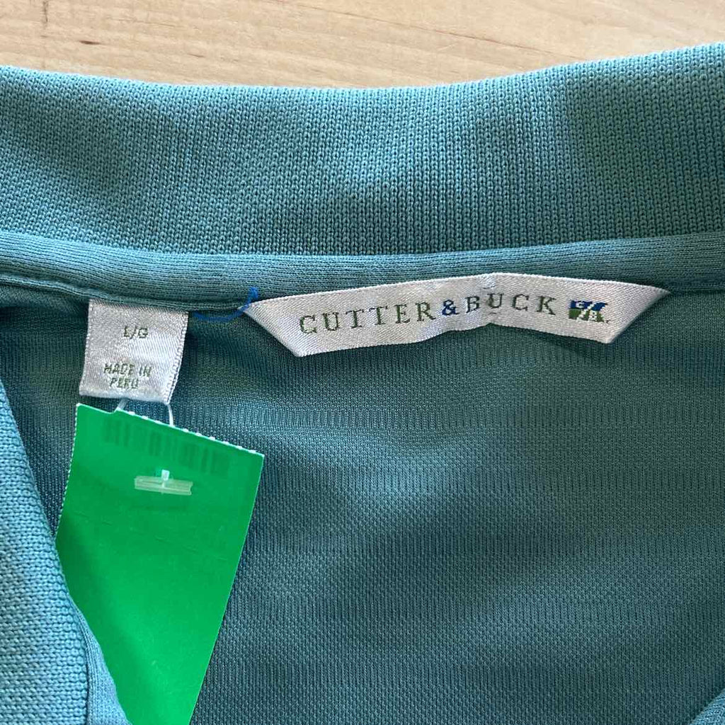 Cutter & Buck Size L Green Preloved MENS Polo