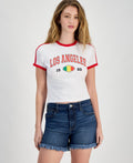Grayson Threads Size M Los Angeles Ringer T-Shirt - Bright White