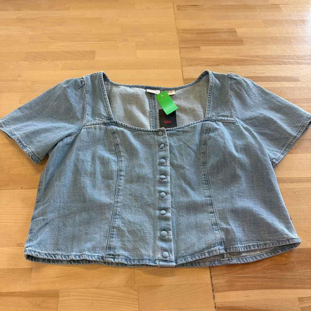 Levi's OLD BLUE Women's Pascale Short Sleeve Blouse