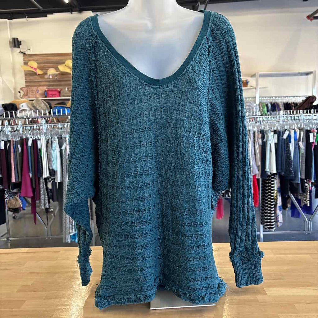 we the free Size S Teal Green Knit oversized Sweater