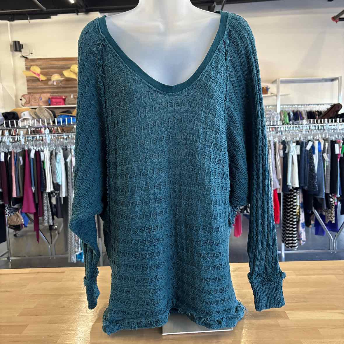 we the free Size S Teal Green Knit oversized Sweater
