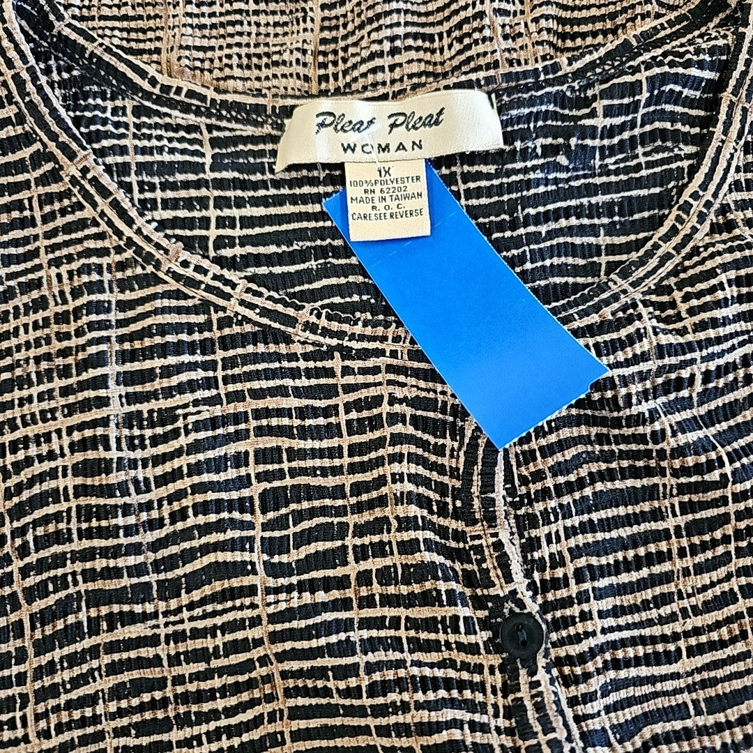 Pleat Pleat Size 1X Gold Blouse