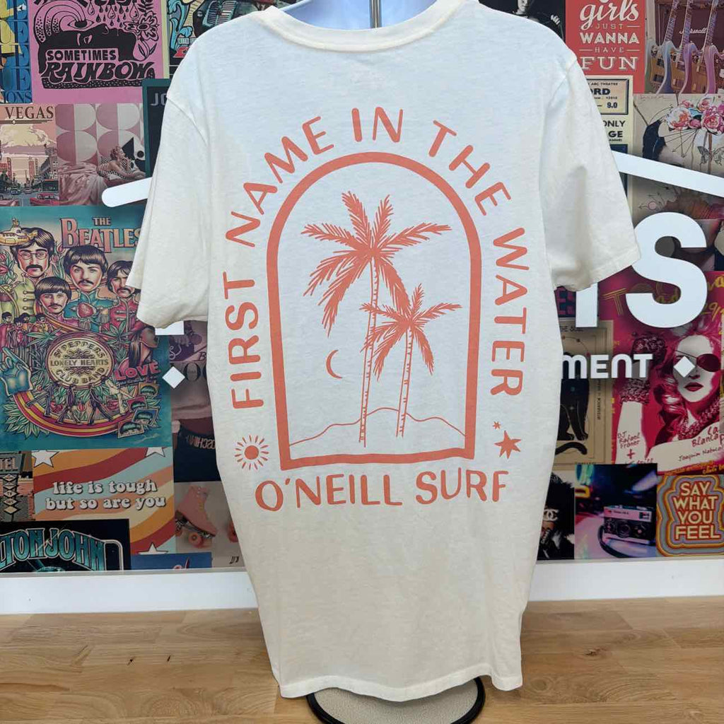O'Neil Size S Byron Palms Cotton Crewneck T-Shirt