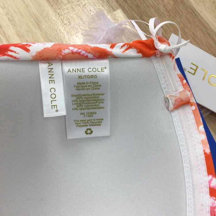 Anne Cole Size XL Tie Dye Foulard Twist Bandeau Bikini Top