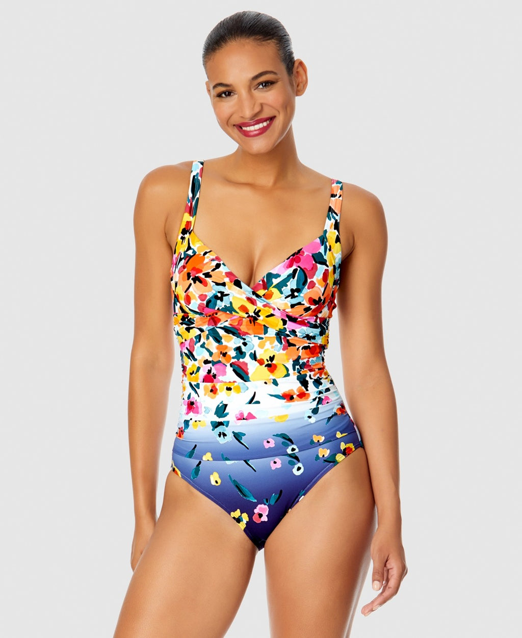 Anne Cole Drape Front Underwire One-Piece