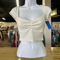 Princess Polly Size 2 White Preloved T-Shirt SS