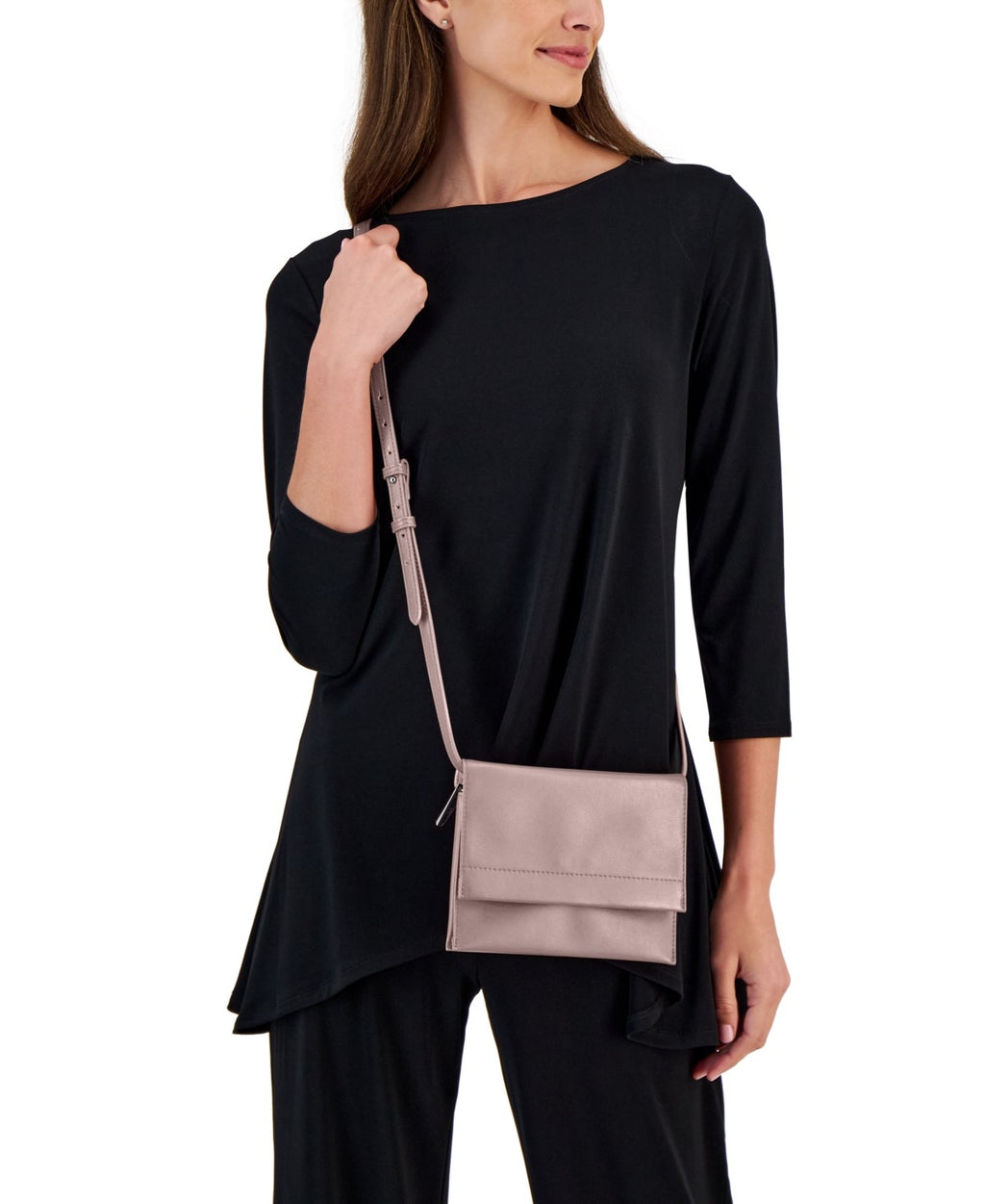 Giani Bernini Giani Bernini Nappa Flap Crossbody- Rose