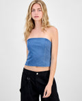 Madden Girl Size L Denim Tube Top - Medium Wash
