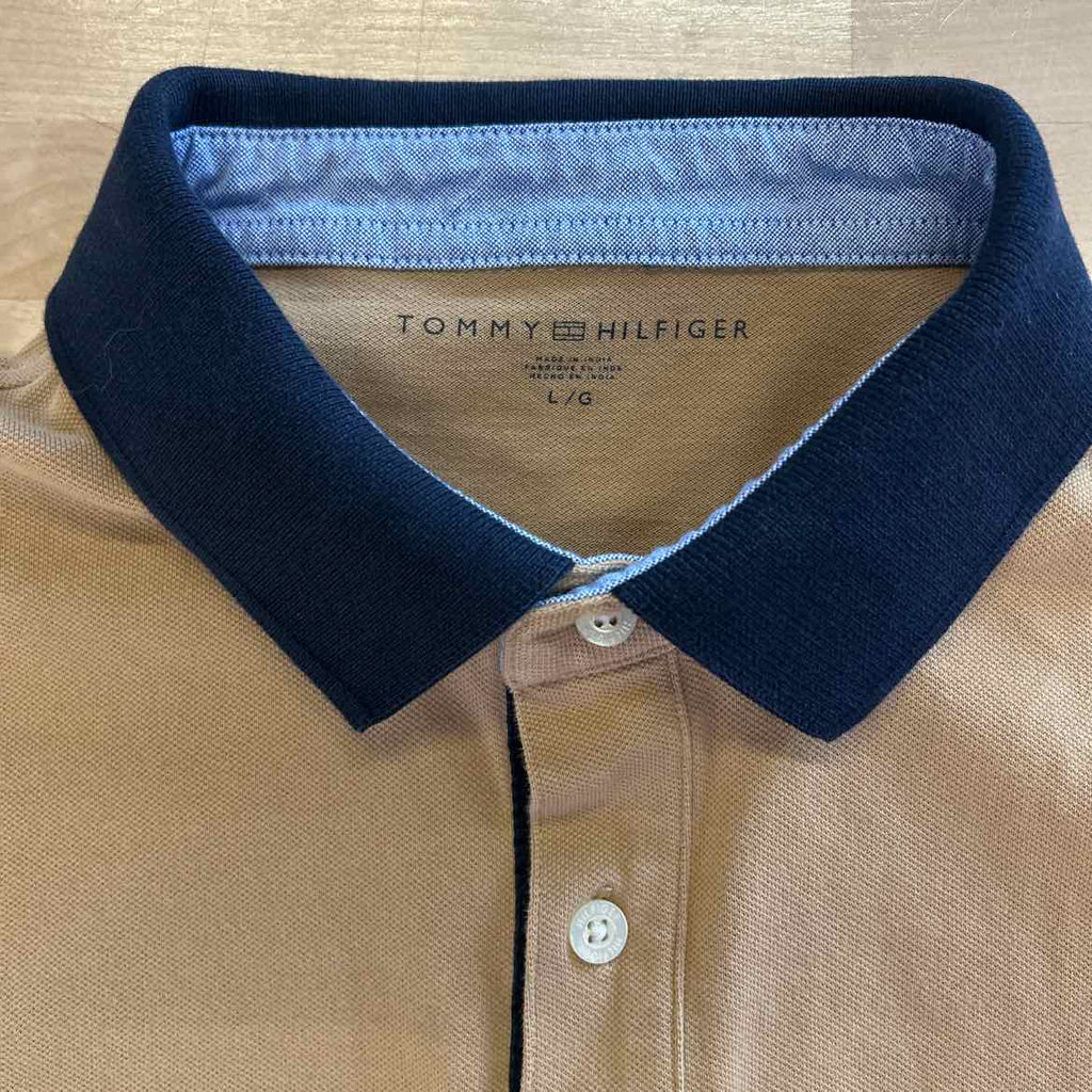 Tommy Hilfiger Size L Tan Preloved MENS Polo