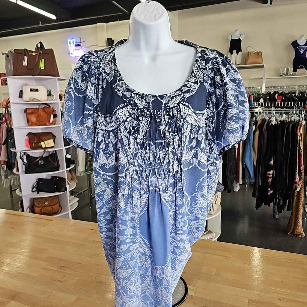 Covington Size 22W Blue Preloved Blouse SS