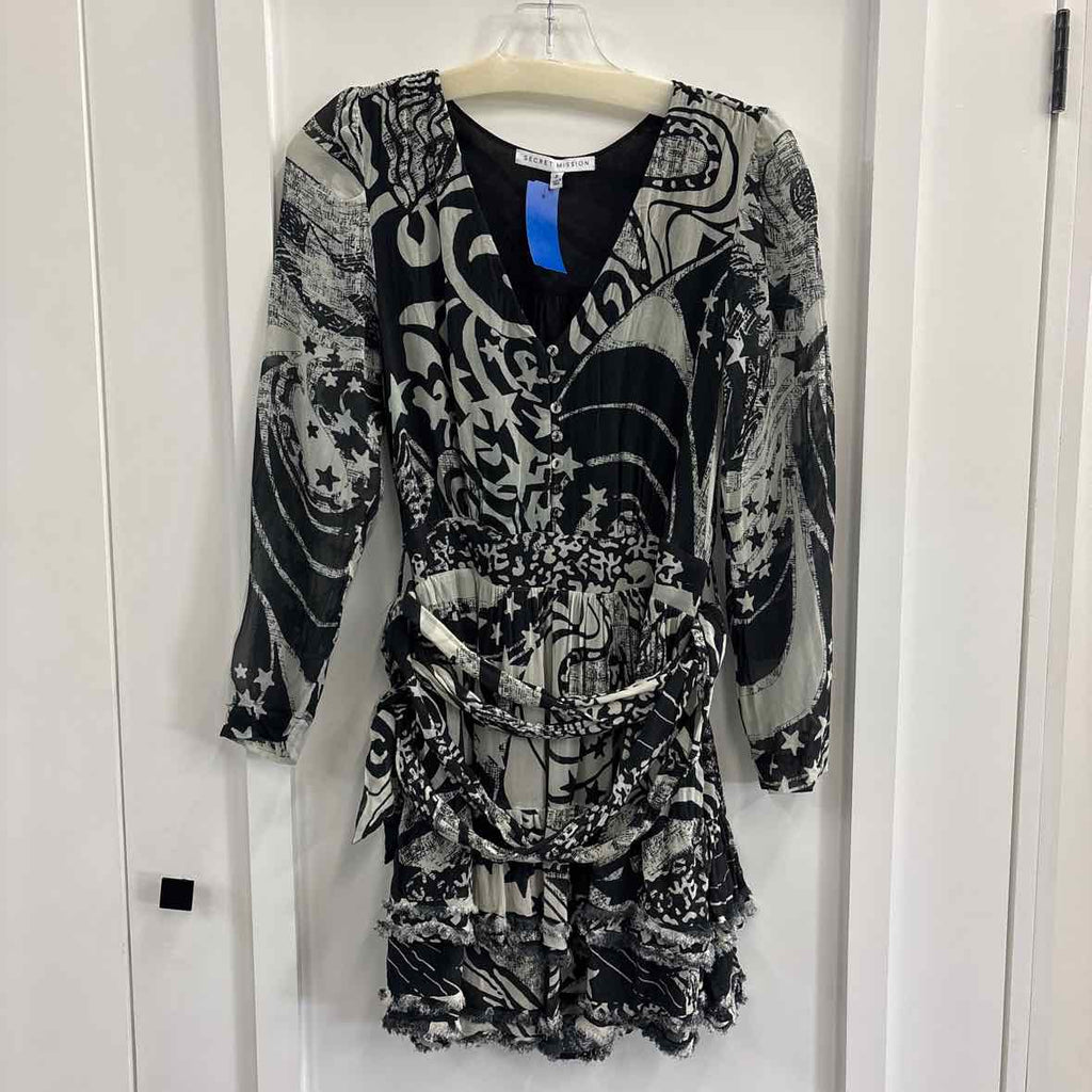 secret Mission Size S Black Gray Preloved Dress
