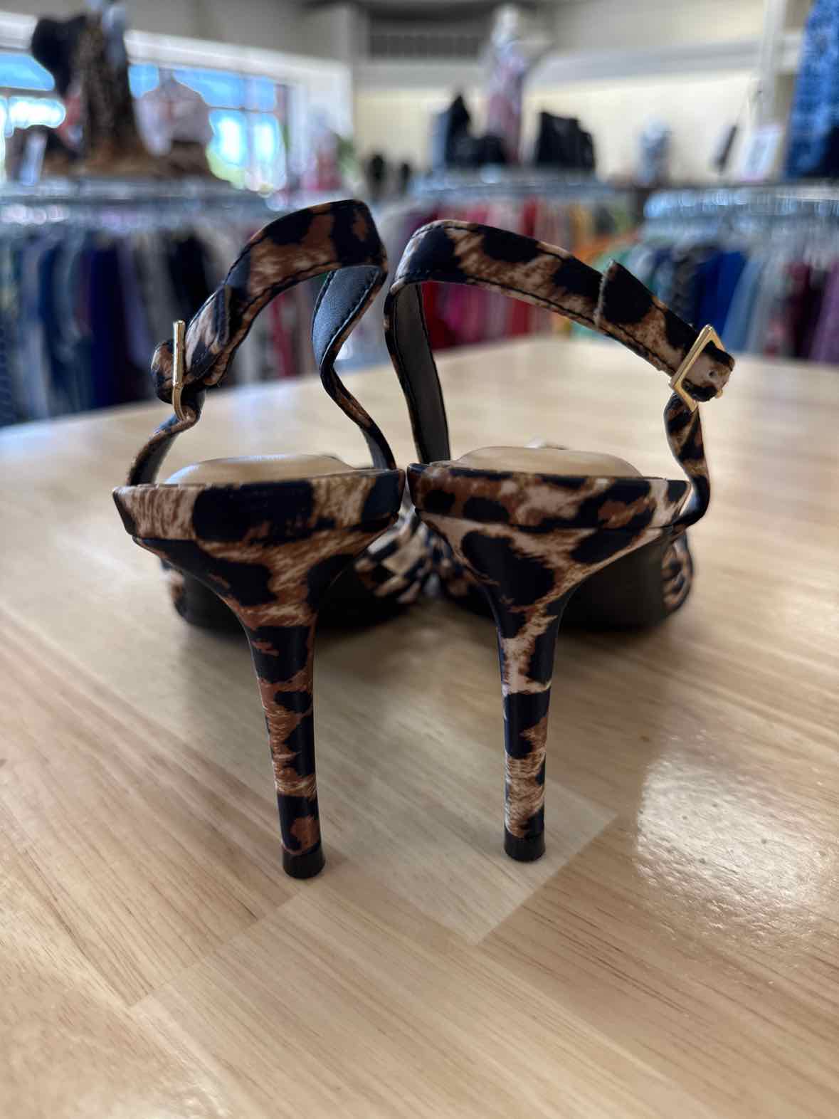 On 34th Size 7 Black Brown Lauuritaa Dress Sandals - Leopard