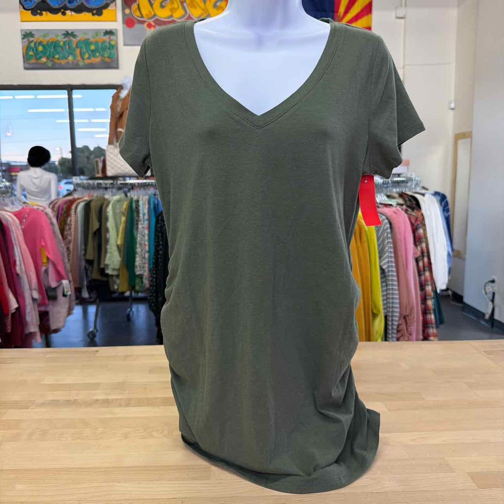 Motherhood Maternity V-Neck Side Ruched Maternity Tee