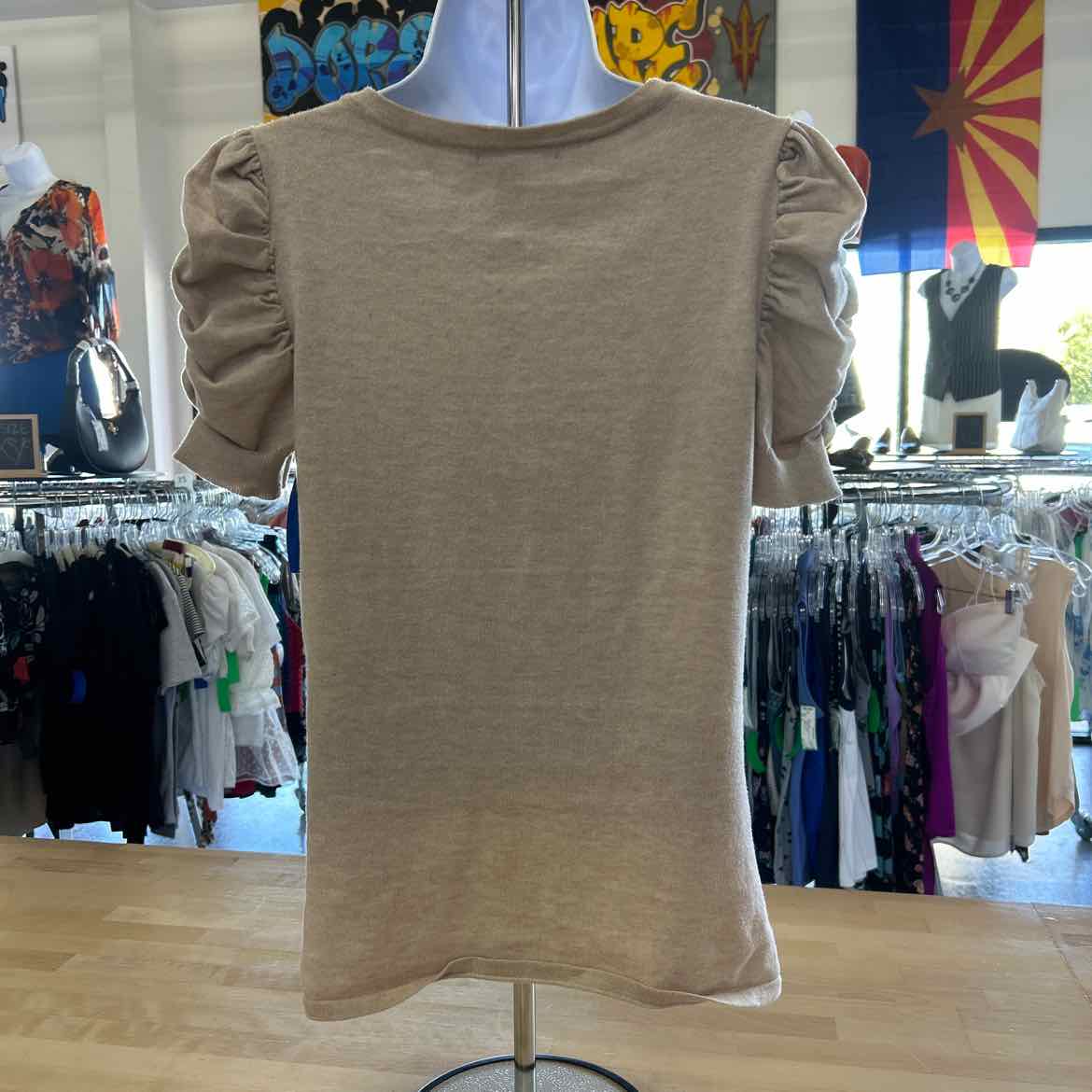 Style & Co. Size L Beige Preloved T-Shirt SS