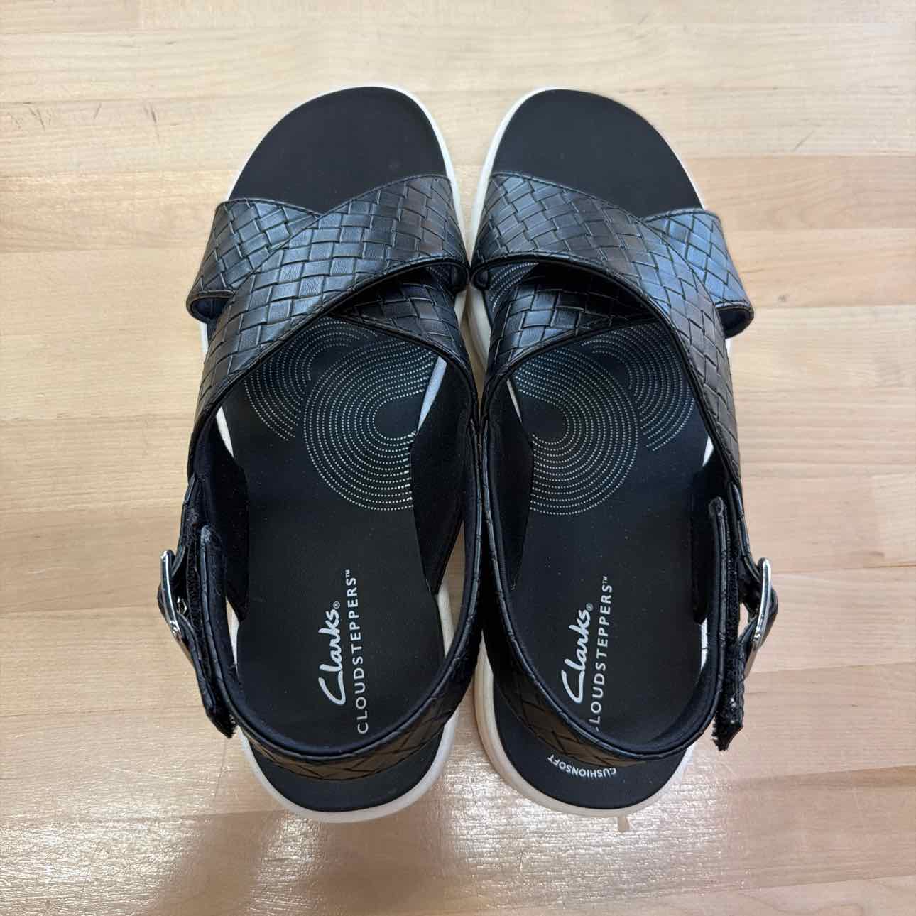 Clarks Women's Drift Sun Slip-on Slingback Wedge Sandals - Black Wove