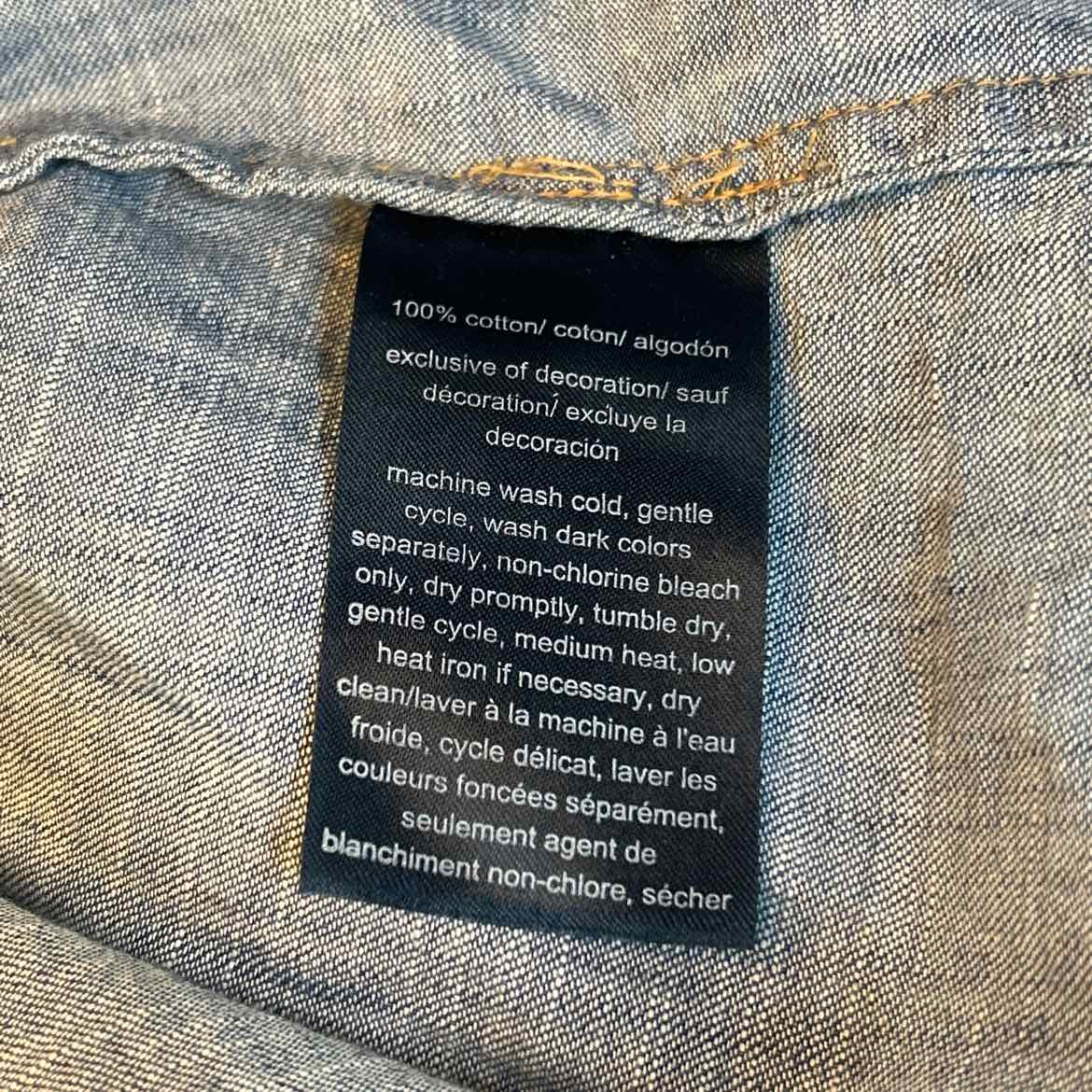 Tommy Hilfiger Size XXL Blue Denim Preloved Blouse SS