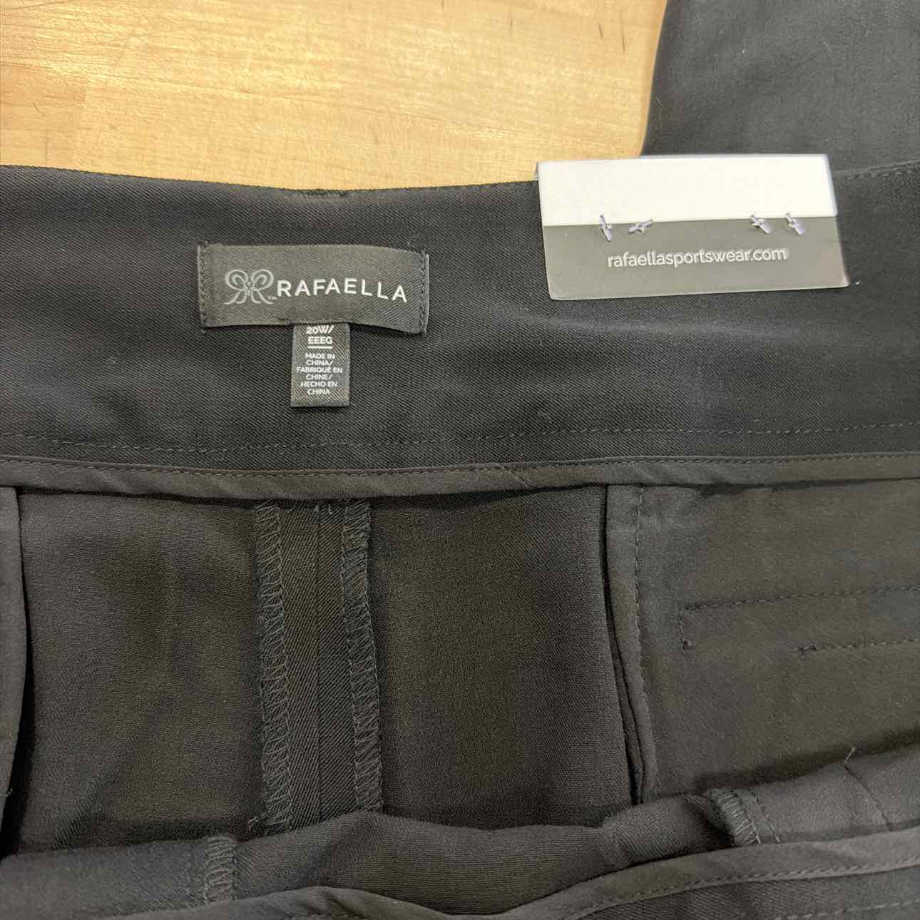 Rafaella Women's Plus Size Curvy Fit Bootcut Pants, Black, 20W