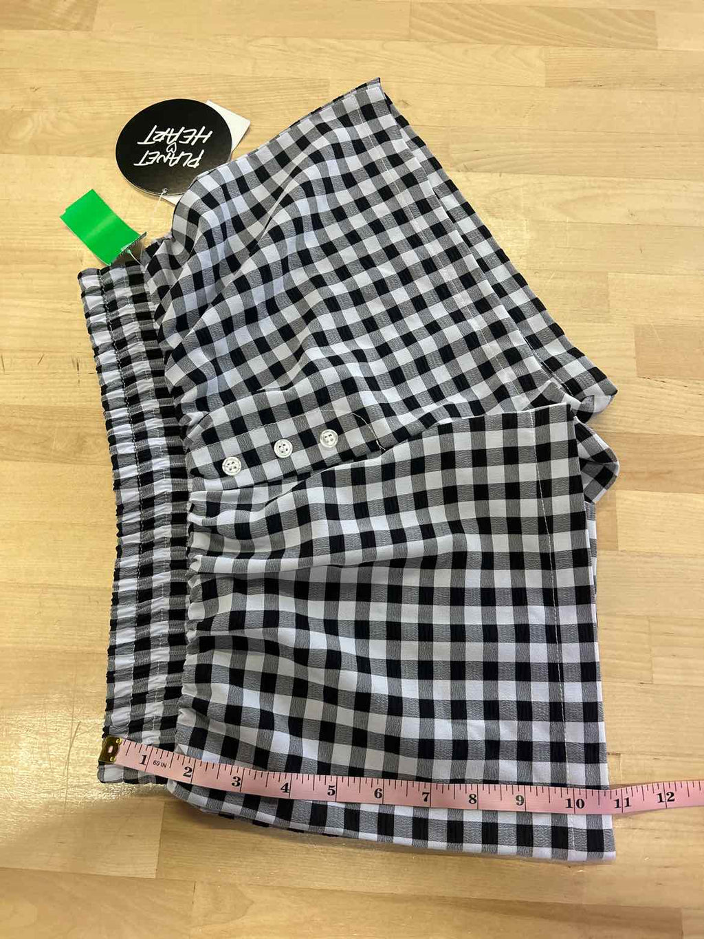 Planet Heart Juniors' Gingham Boxer Shorts - Black Beauty - XS