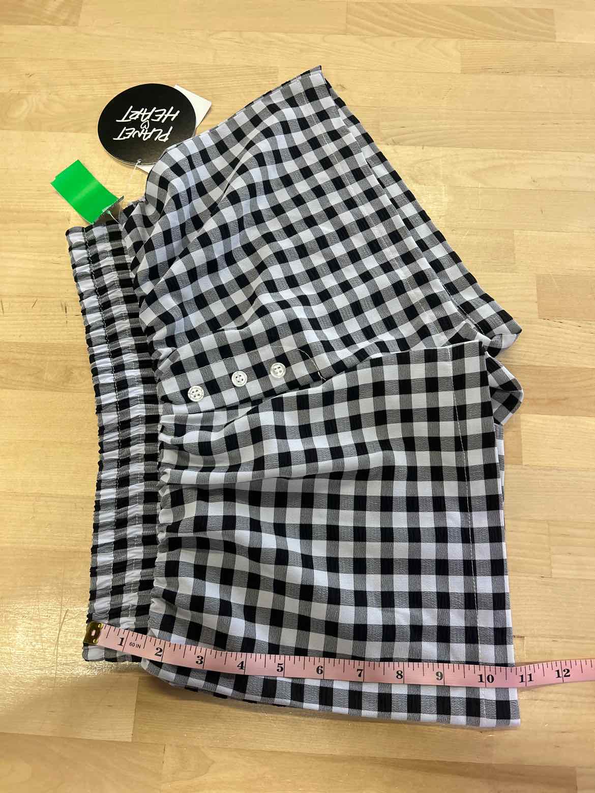 Planet Heart Juniors' Gingham Boxer Shorts - Black Beauty - XS