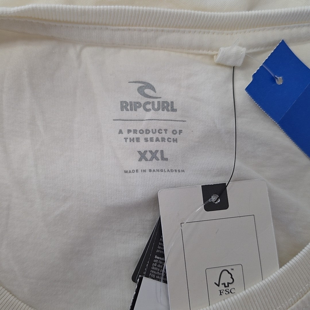 Rip Curl Size XXL Wave Gliders Cropped T-Shirt - California Bone