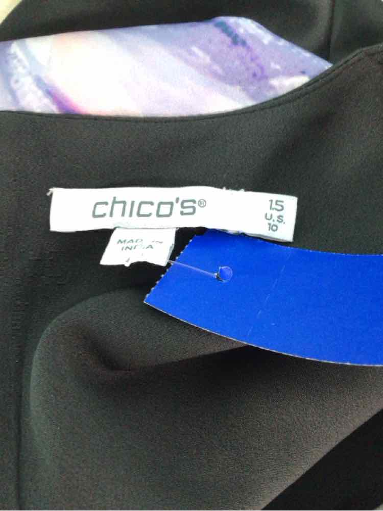 Chico's Size 1.50 (10) Black & Pink Blouse