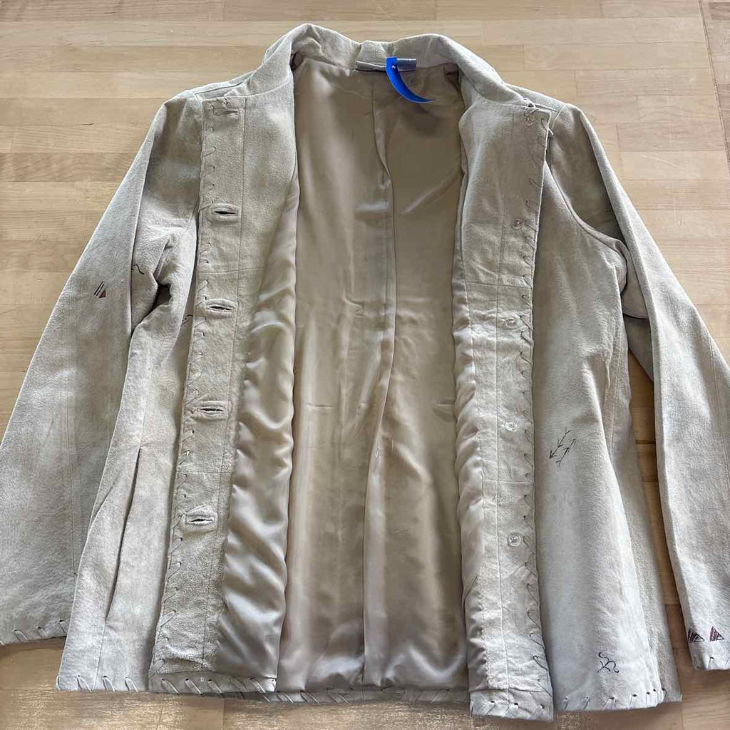 Chico's Size 2 Tan Leather Preloved Jacket